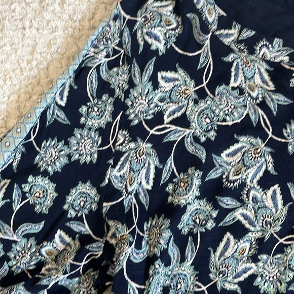 J. Jill Midnight Blue and Ivory Floral Midi Dress - Picture 4 of 7